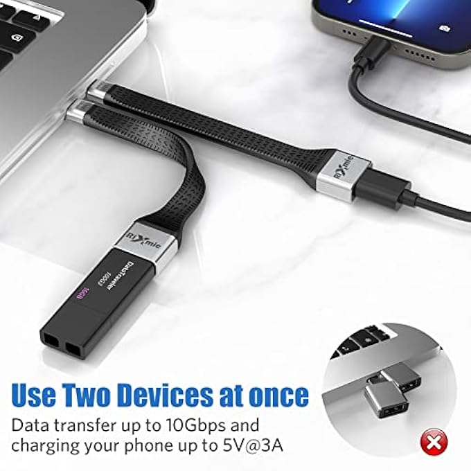 rayihni USB C TO USB ADAPTER, TYPE C TO USB A OTG ADAPTER, USB C MALE TO USB A FEMALE CABLE, 10GBPS DATA SYNC OTG TECHNOLOGY, THUNDERBOLT 3 TO USB3.2 FEMALE ADAPTER FOR MACBOOK PRO/AIR AND MORE - Image 3