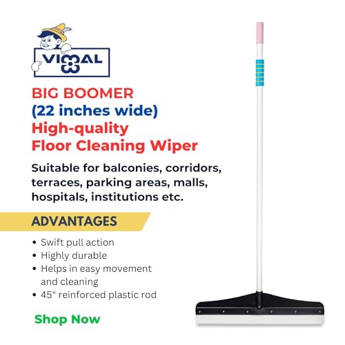 VIMAL Big Broomer (22 inch or 55 cm Wide) Heavy Duty Floor Cleaning Wiper | Wet Cleaner Squeegee for Large Size Floors Garage/Deck/Pool/Commercial Bathroom/KitchenFloor Cleaner (Pack of 1) - Image 2