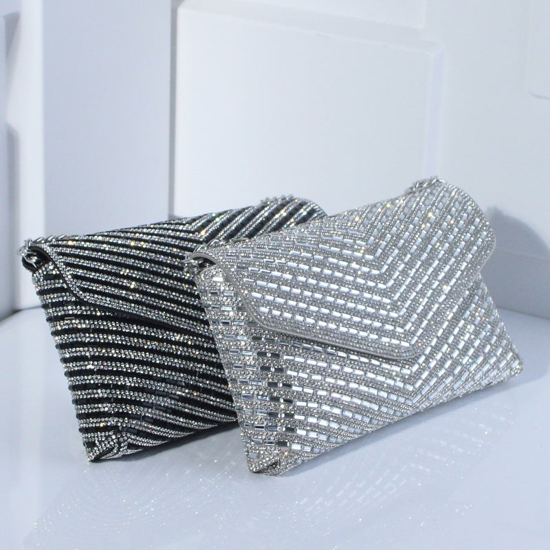 High-End Flash Diamond-Encrusted Evening Bag Clutch Bag Exquisite All-Match Gift Bag Prom Bag Crossbody Chain Women'S Bag - Image 2
