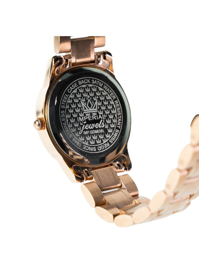IMPERIAL Men's Rose Gold Stainless Steel Watch, Green Dial, Y121 Movement, Butterfly Clasp, 3ATM Watch for Men | IMP.GD6638L4506 - Image 4