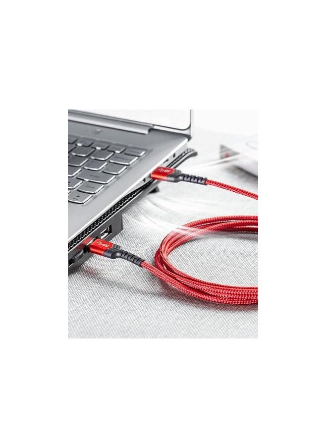 JSAUX - JSAUX USB to USB Cable, USB 3.0 A to A Male Cable 2 Pack(1m+2m) USB Male to Male Cable Double End USB Cord Compatible for Hard Drive Enclosures, DVD Player, Laptop Cooler and More (Red) CD0004 - Image 1