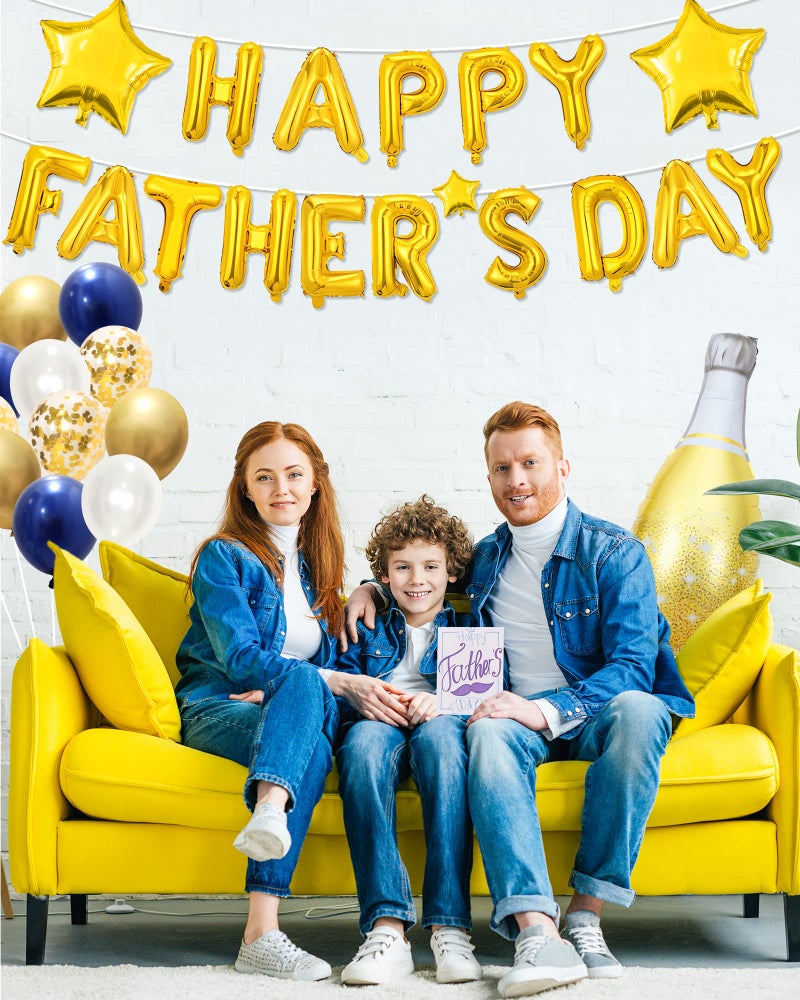 Lutoys 50 pcs Happy Father's Day Balloon Set Decorations for Party, Pack of Father's Day Banner Letters Party Supplies for Photo Booth Backdrop - Image 2