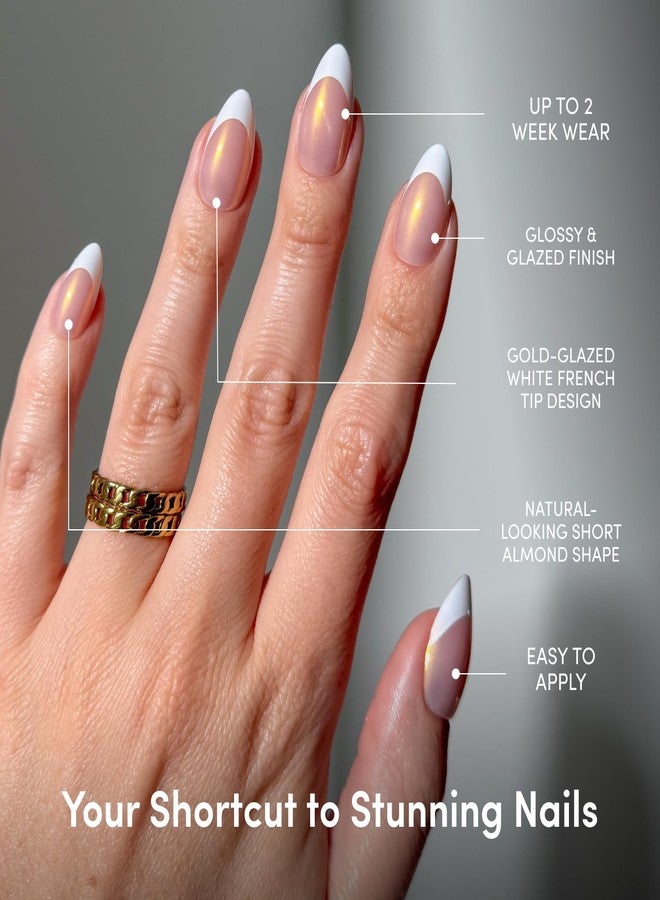 Glamnetic Press On Nails - Short Almond, Glazed Fake Nails 30 Pc Full Kit - Image 3
