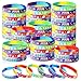 Suilung 24 Pcs 60s Hippy Retro Groovy Silicone Bracelets Wristbands Party Decoration Peace Love 60s Hippy Favor for 60s Hippie Groovy Party Supplies - Image 2