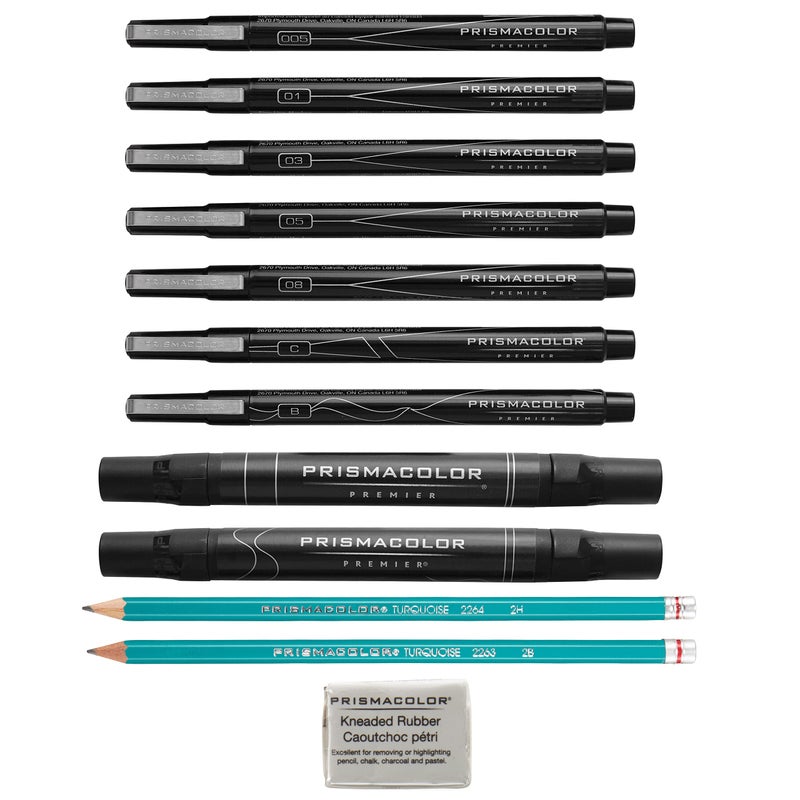 بريزما كالر Premier Advanced Hand Lettering Set With Illustration Markers Art Pens Pencils Eraser And Tips Pamphlet Adult Coloring 13 Count - Image 2