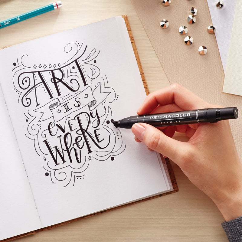 بريزما كالر Premier Advanced Hand Lettering Set With Illustration Markers Art Pens Pencils Eraser And Tips Pamphlet Adult Coloring 13 Count - Image 4