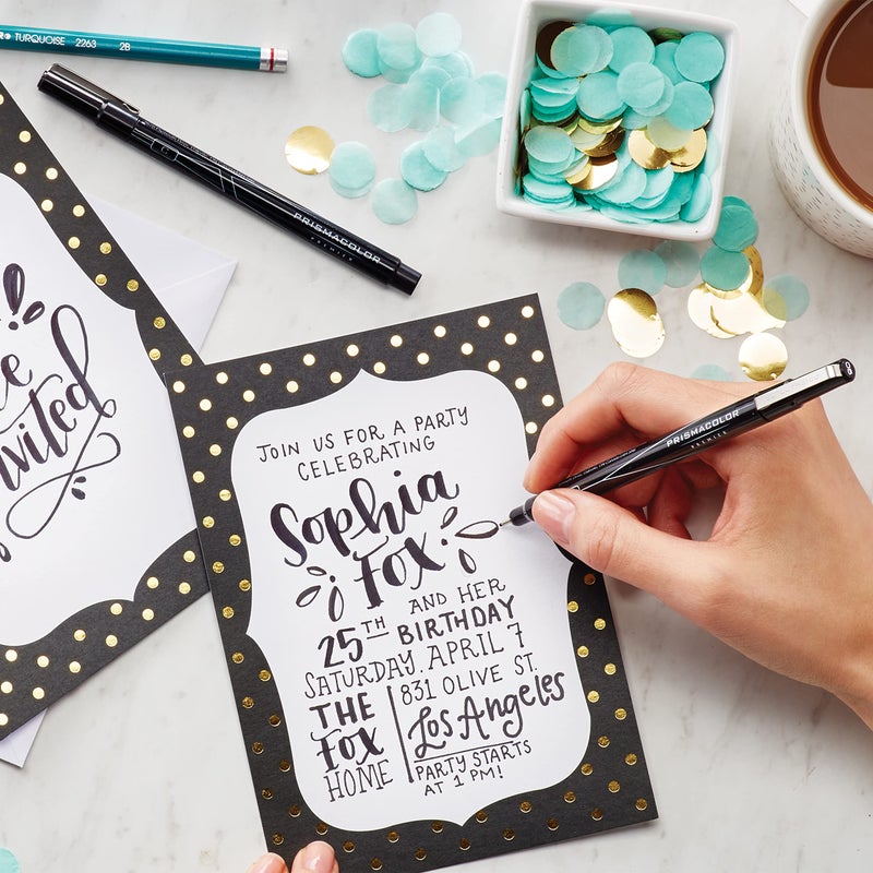 بريزما كالر Premier Advanced Hand Lettering Set With Illustration Markers Art Pens Pencils Eraser And Tips Pamphlet Adult Coloring 13 Count - Image 5