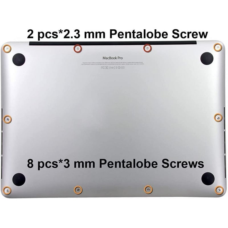 SLAUNT 4 Pack Rubber Feet 10pcs Repair Replacement Screw Compatible with Mac Book Pro Retina A1425 A1502 A1398 13" 15" Bottom Case Screw Rubber Feet and Screwdriver Repair kit - Image 3