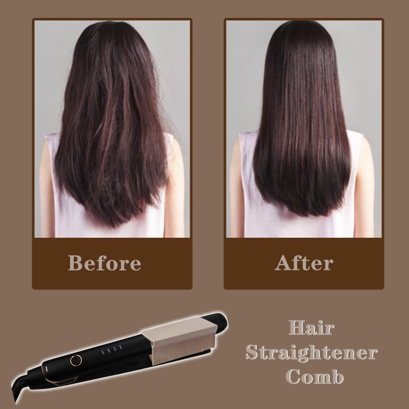 Dladhict Flat Iron Comb Attachment  Removable Hair Straightener Comb  The Comb For Flat Iron For Black Hair  Professional Or Home Use Compact Straightening Comb Styling Tool (Brown) - Image 4