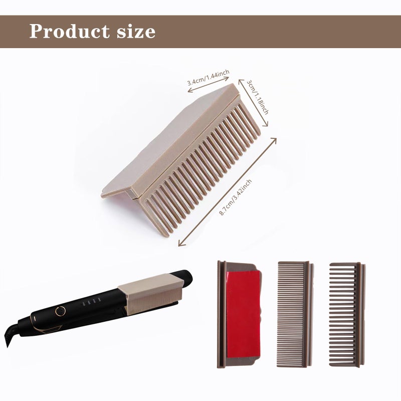 Dladhict Flat Iron Comb Attachment  Removable Hair Straightener Comb  The Comb For Flat Iron For Black Hair  Professional Or Home Use Compact Straightening Comb Styling Tool (Brown) - Image 3
