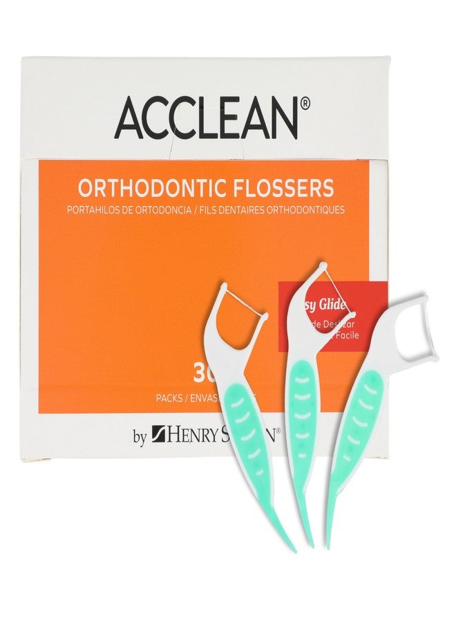 Henry Schein Acclean Orthopick Flosser Dispenser – 3 Flossers per Pack, 30 Packs per Box (90 Counts – Orthodontic Dental Flossers for Braces and Appliances - Image 1