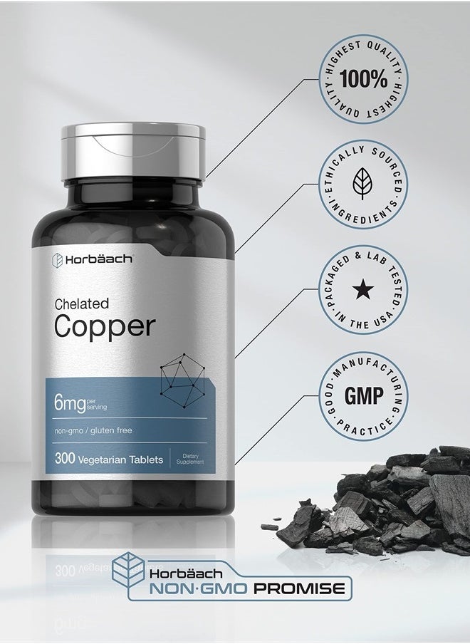 Horbäach - Chelated Copper 6mg - 300 Vegetarian Tablets - Image 1