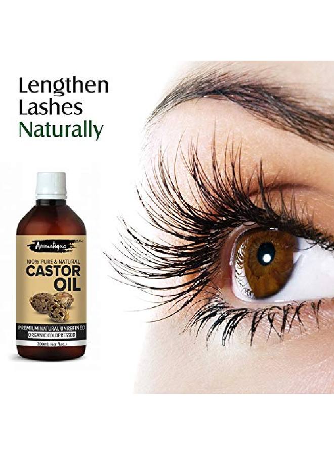 AROMATIQUE زيت الخروع المعصور على البارد للبشرة والشعر والرموش مرطب للبشرة (200 مل) - Image 4