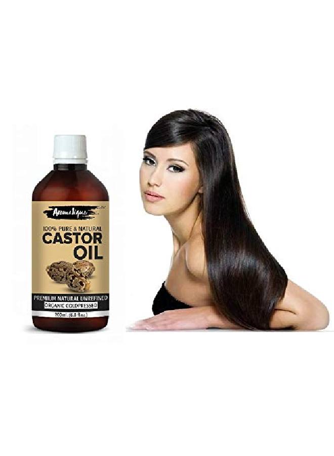 AROMATIQUE زيت الخروع المعصور على البارد للبشرة والشعر والرموش مرطب للبشرة (200 مل) - Image 5