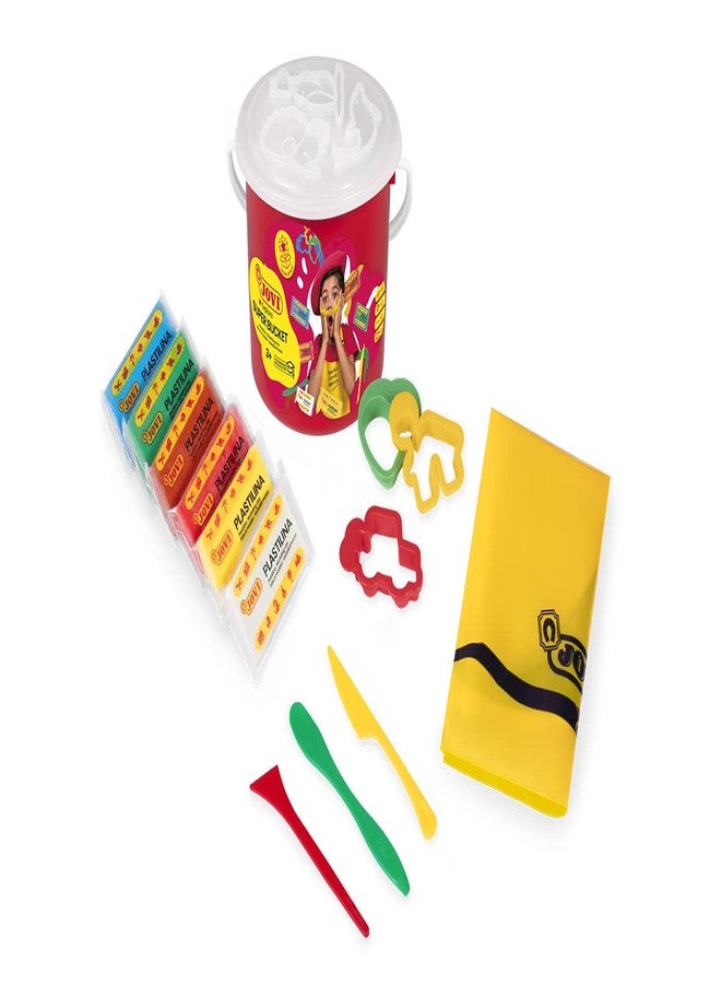 Jovi 14 Modelling Clay plasticine, Assorted Colours, Eimer: 6 Farben + Zubehör - Image 1