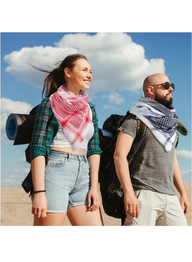 Arab Keffiyeh Shemagh Turban, Arabian Costume Muslim Headscarf with Aqel Rope, Middle Eastern Desert Arabian Shawl Palestine Traditional Arabia Headscarf for Men, 2 Patterns - Image 4