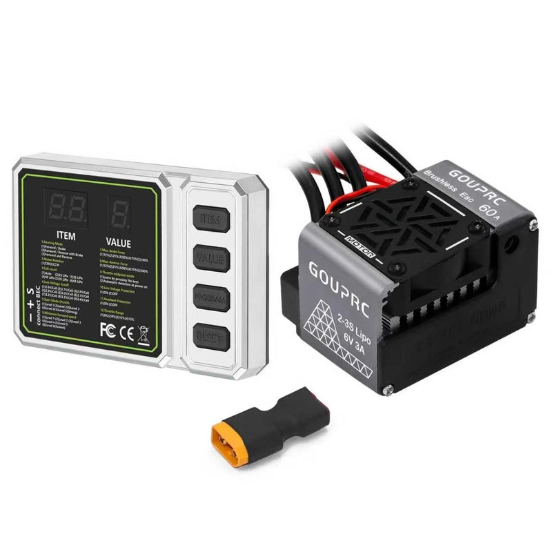 GOUP RC GOUPRC 60A Brushless RC ESC 23S Waterproof Electric Speed Controller with Programming Card for 110 Scale Accessories RC Truck OffRoad Car - Image 2