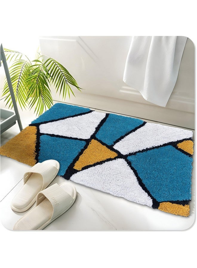 AAZEEM حصيرة باب ماصة AAZEEM للدخول الداخلي 16x24 بوصة حصيرة غير قابلة للانزلاق لمدخل الباب الأمامي، قطن ناعم، سجادة أرضية لشرفة المنزل والفندق، صفراء، مستطيلة - Image 1