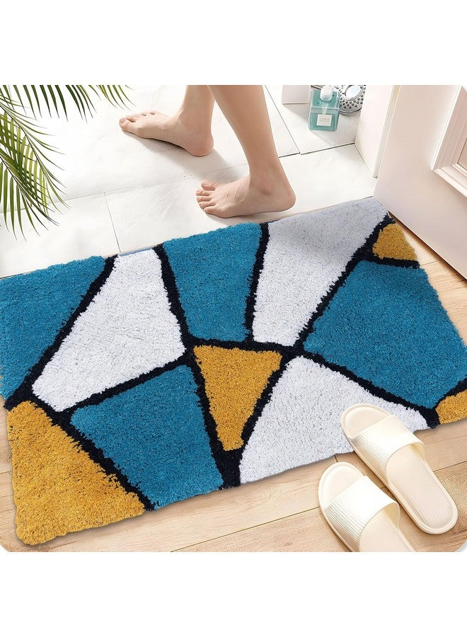 AAZEEM حصيرة باب ماصة AAZEEM للدخول الداخلي 16x24 بوصة حصيرة غير قابلة للانزلاق لمدخل الباب الأمامي، قطن ناعم، سجادة أرضية لشرفة المنزل والفندق، صفراء، مستطيلة - Image 2