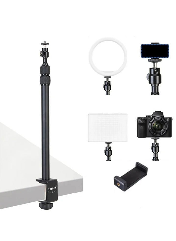 JMARY MT-49 Tabletop Light Stand Clip with Screw for Cameras LED Video Light and Ring Light - Image 1