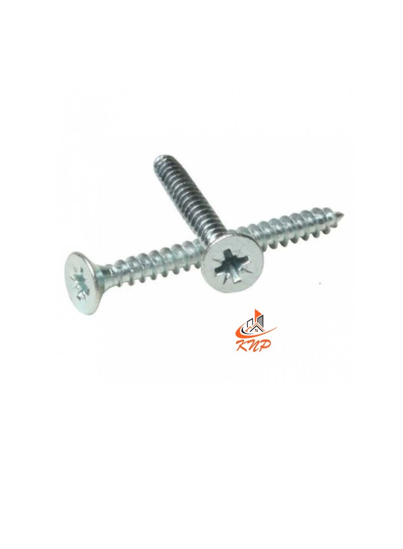 KNP Steel Countersunk Head Twin thread Screws - Pack of 200 (1" x 4g) - Image 1