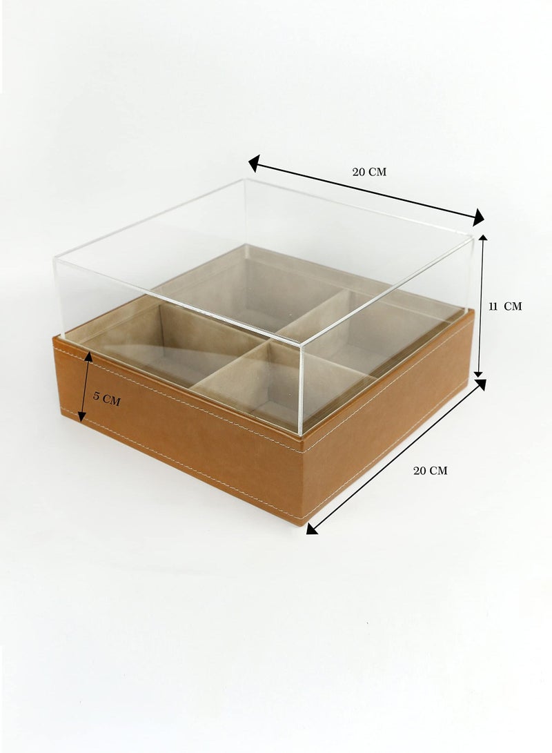 لمسة إبداع صندوق مجوهرات مع فاصل قابل للإزالة | صندوق تخزين | صندوق متعدد الأغراض | منظم مجوهرات | علبة مجوهرات بغطاء شفاف - Image 3