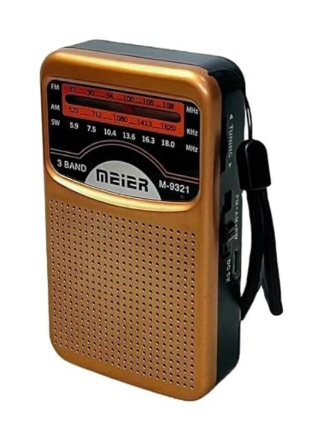 Meier Mini rechargeable multi-band classic radio with rechargeable battery + Type-C charging cable - Image 5
