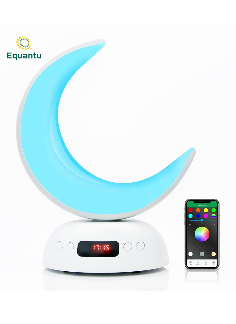 Equantu - Moon Bluetooth Speaker APP Control LED Colorful Night Light Player - Image 1