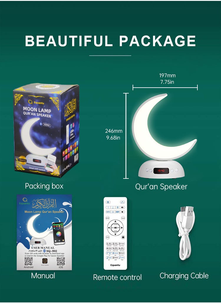 Equantu - Moon Bluetooth Speaker APP Control LED Colorful Night Light Player - Image 1