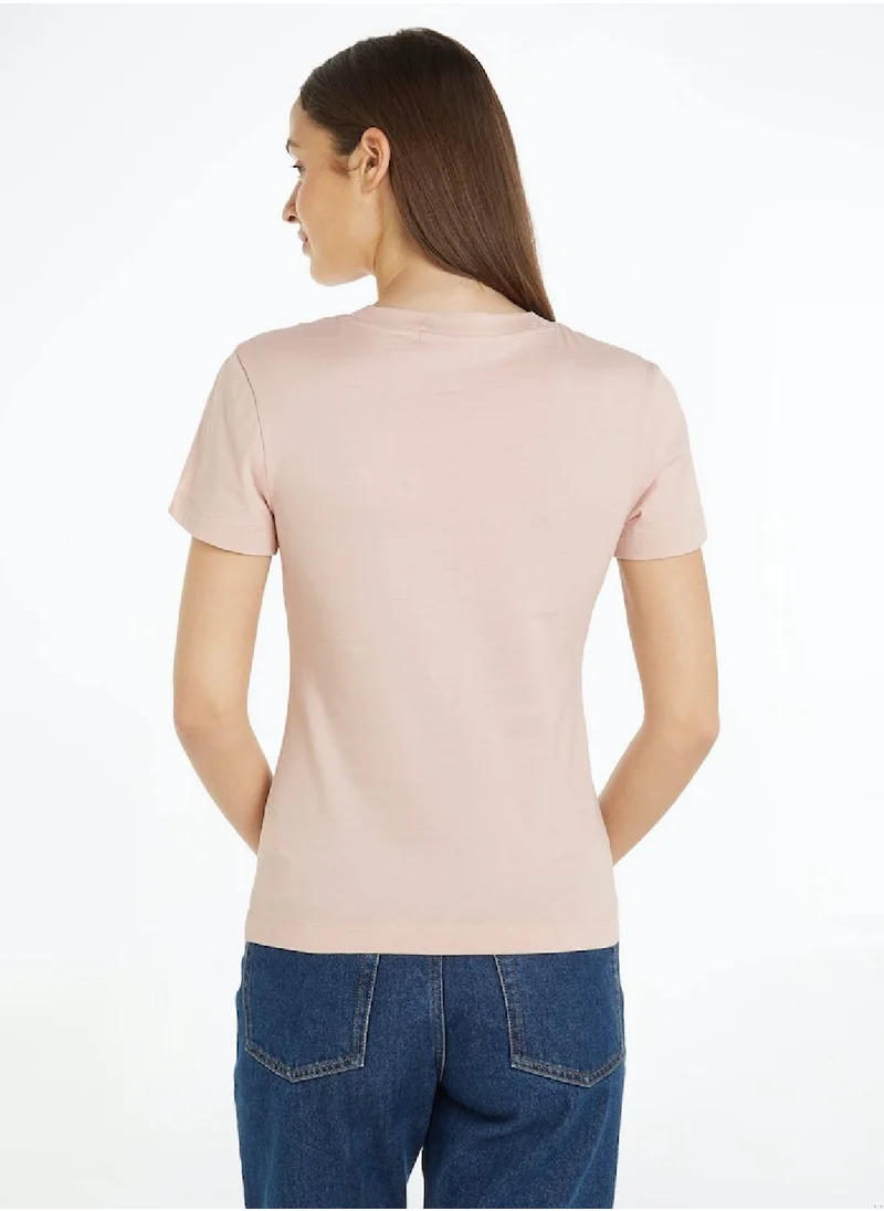 Calvin Klein Jeans Women's Slim Monogram T-Shirt -  cotton jersey, Pink