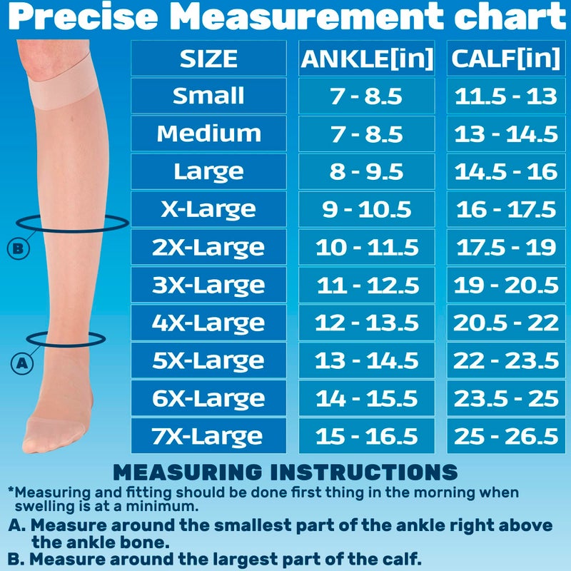 ABSOLUTE SUPPORT Made in USA Sheer Compression Socks for Women 15-20 mmHg - Support Hose Knee High Stockings, Nude, Medium - Image 2