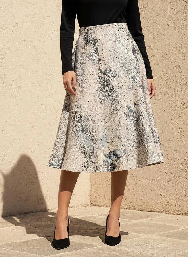 Iconic Iconic Midi A line Skirt with Zip Closure