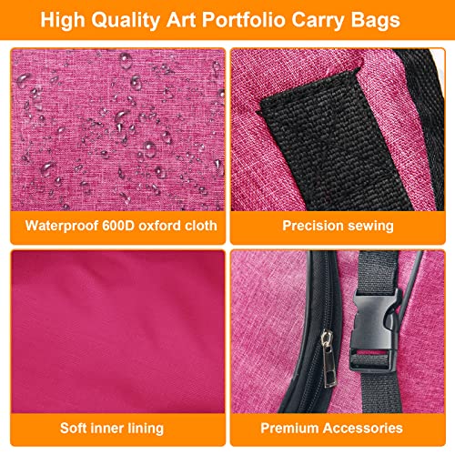 Boyistar Art Portfolio Carry Bag 20" x 26", Canvas Art Portfolio Backpack Traveling Outdoor Drawing Portfolio Case Large Capacity Artist Carrying Bag/Tote Bag for Drawing Board, Screen, Accessories - Image 3
