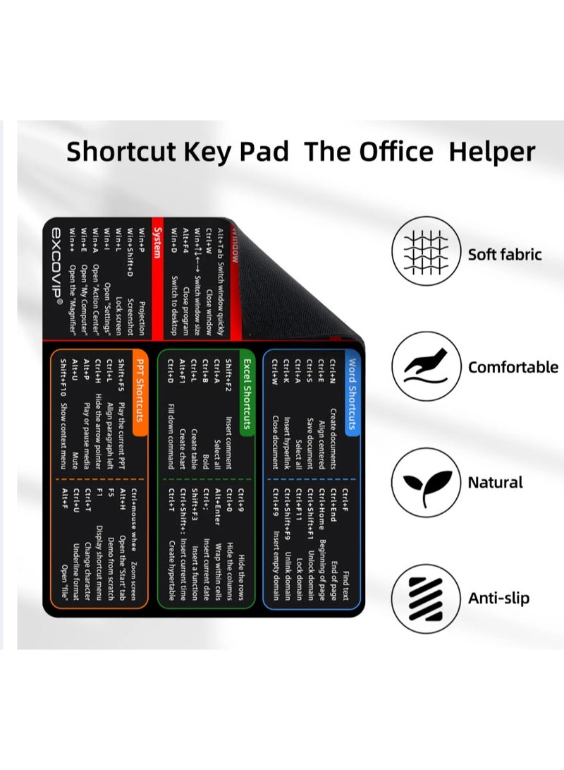 excovip Shortcuts Mouse Pad for Windows Office/Word/Excel/Power Point. Non-Slip Rubber Base for Home Computer/Laptop - Image 4