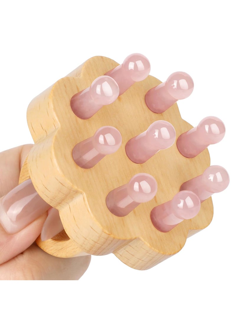 ideayard ideayard Scalp MassagerHead Scalp CombRose Quartz ToothWooden Comb for Head Stress Relax Massage Tool for Hair Growth Relieve Headaches 