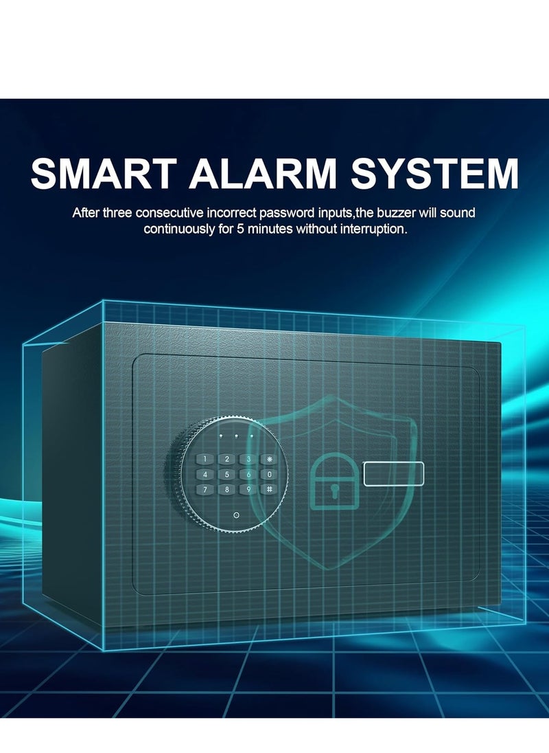 Arabest Mini Security Safe Box with Electronic Keypad Lock and Physical Key for Storing Jewelry Passport Watch Cash for Home/Office/Hotel (Black)  - Image 3