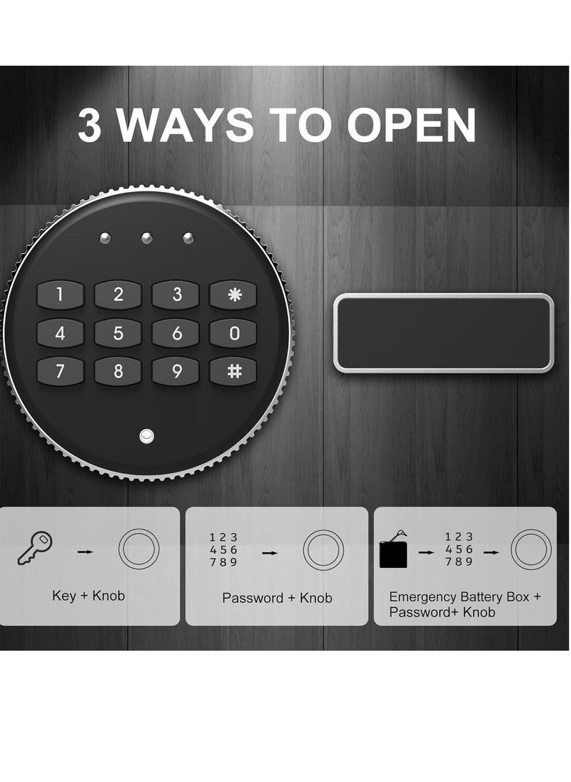 Arabest Mini Security Safe Box with Electronic Keypad Lock and Physical Key for Storing Jewelry Passport Watch Cash for Home/Office/Hotel (Black)  - Image 2