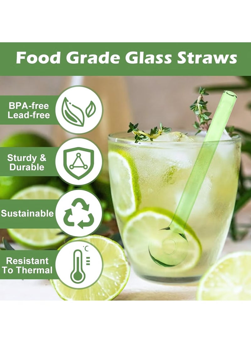 8 Pcs Glass Straws Shatter Resistant, 4 Inch Reusable Glass Straw With Cleaning Brush, Dishwasher Safe, Drinking Straws with Ball Ends For Shakes, Juices, Smoothies, Coffee - Image 3