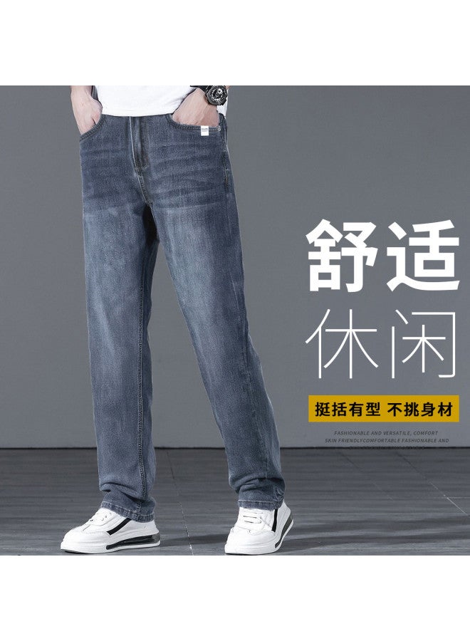 FOLUNSI men's Jeans Retro Washed Loose Wide-leg Casual Versatile Thin Straight-leg Trousers For Men - Image 2
