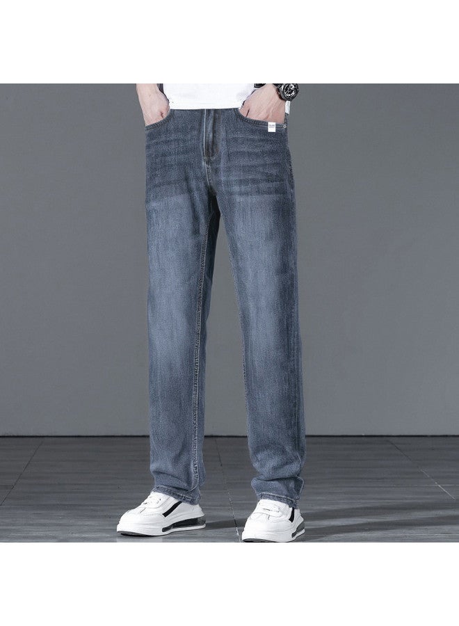 FOLUNSI men's Jeans Retro Washed Loose Wide-leg Casual Versatile Thin Straight-leg Trousers For Men - Image 3