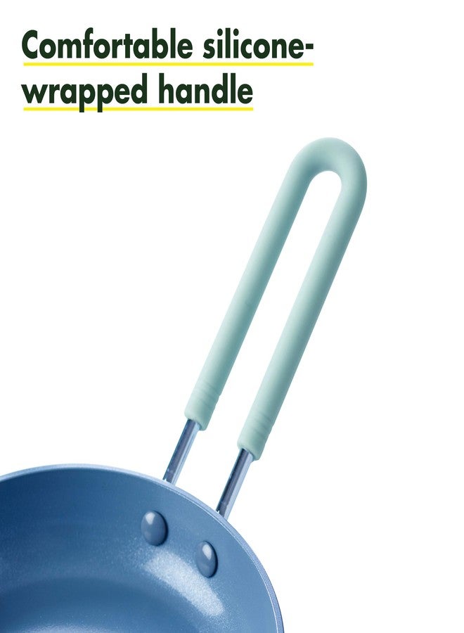 جرين بان مقلاة بيض دائرية صغيرة صحية من السيراميك غير لاصقة من جرين بان، مقاس 5 بوصات، خالية من مركبات PFAS، آمنة للغسل في غسالة الأطباق، مقبض بارد الملمس، لون أخضر نعناعي - Image 2