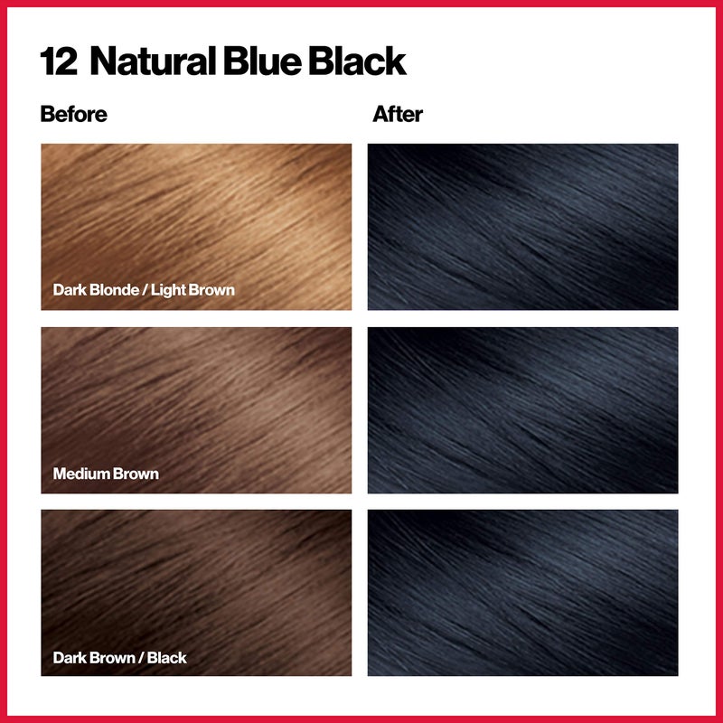 Revlon Permanent Hair Color, Permanent Hair Dye, Colorsilk with 100% Gray Coverage, Ammonia-Free, Keratin and Amino Acids, 12 Natural Blue Black, 4.4 Oz (Pack of 3) - Image 2