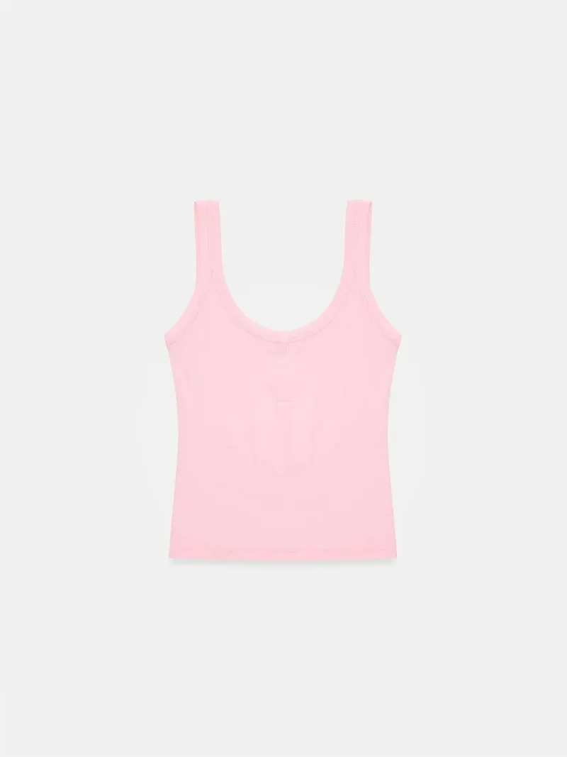 Dilvin DILVIN Ribbed Crop Cami Blouse