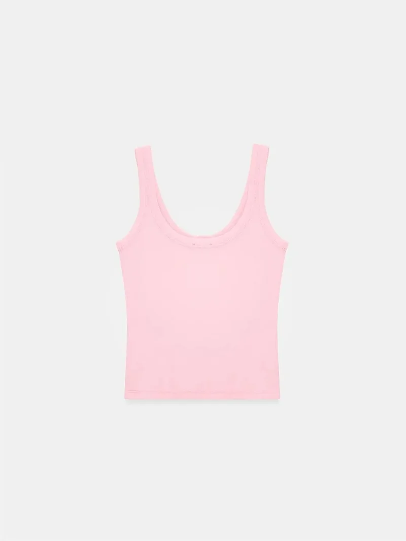 Dilvin DILVIN Ribbed Crop Cami Blouse