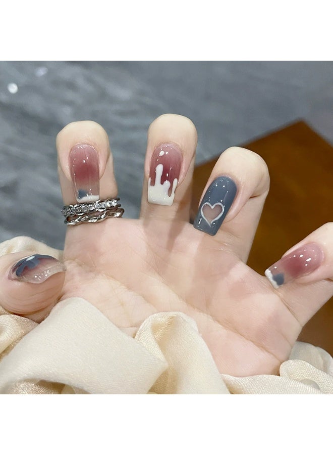 Goolsky Playful Love Heart Floral Hollow Press-on Nails for Cute Daily & Casual Date Looks - Image 2