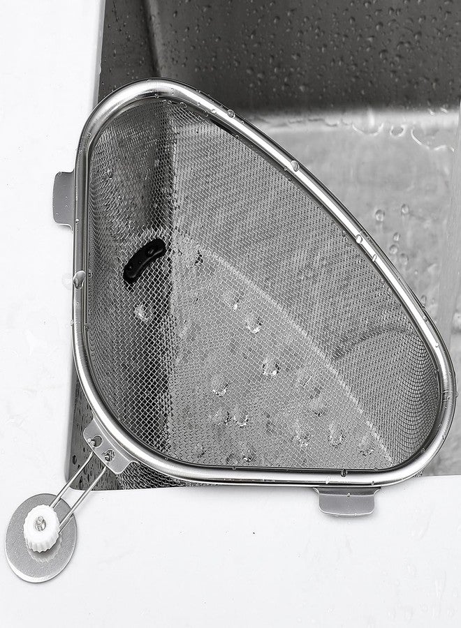 Baluue Kitchen Triangle Sink Strainer, Stainless Steel Basket with Fine Mesh, Multifunction Food Catcher Strainer for Draining, Rinsing Fruits, Vegetables and Food Waste - Image 3