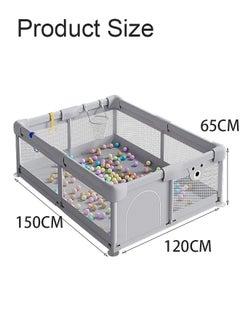 Playpen, Playpen for Baby, 120*150cm Baby Play Area, Baby Playpen with Mat Baby Fence for Baby Safety,Fence for Kids ,Infant Indoor And Outdoor Kids Activity Center With 50 Pieces Ocean Balls and 2 Packs of Pull Rings حاجز العاب للاطفال سياج امان للعب الاطفال - pzsku/Z1D6EDE80881669C194E1Z/45/_/1737022933/e6d9a2d6-32bc-49f9-b546-60e048c5095e