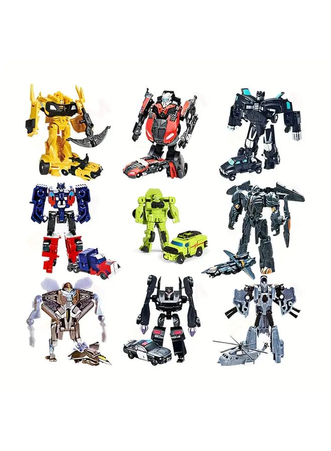 Yellow 2 in 1 Transformable Robot Car and Mecha Tank Toy Push Button Movable Arms Legs - Image 2