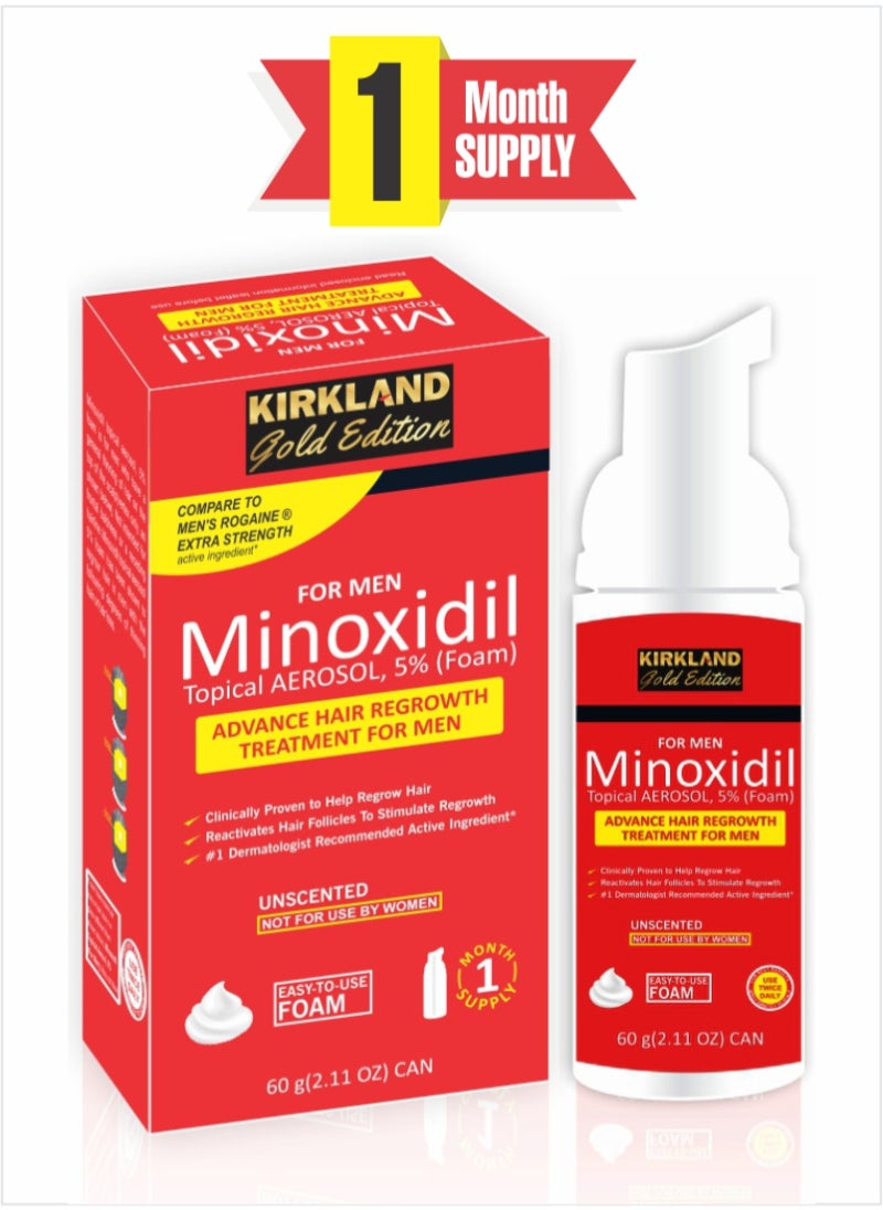 Kirkland Signature - Minoxidil Gold Edition Foam - Premium Solution for Hair Loss and Healthy Growth - Image 1