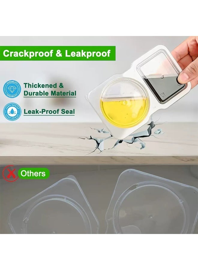 20 Pieces Double Compartment Condiment Containers with Lids and 20 Spoons, Small Plastic Snack Containers for Dipping Sauces During Meals - Image 2